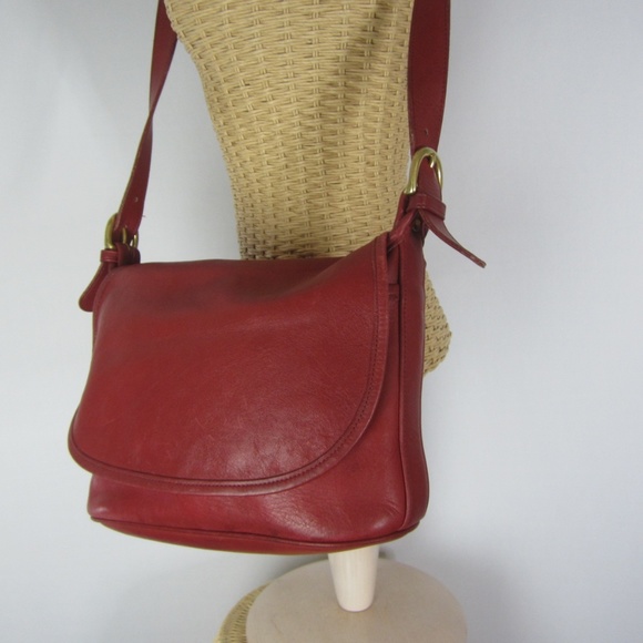 Coach Handbags - Vintage Coach Red Leather Messenger Bag 4150 USA